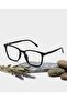Vibes Black Rectangular Blue Light Filter Screen Glasses Metal Hinged Interchangeable Glass - 5