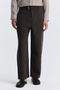 Coffee Lyocell Blended Belted Trousers