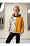 Girl's Blue Printed Hooded Sweatshirt - 3