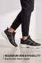 Black White Air Sole Men's Walking Running Sports Shoes - Comfortable Casual Sneaker with Mesh Detail - 4