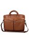 Unisex Multi-Compartment Shoulder Strap Tan Color 15.6 Inch Briefcase and Laptop Bag - 4