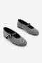 Women's Helmet Stoned Ballerina Shoes Mary Jane Tevila Black - 5