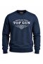 "Top Gun" Printed Sweat Blue
