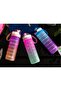 1 Lt Double Color Painted, Printed Plastic Water Bottle - Pink - 3