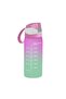 1 Lt Double Color Painted, Printed Plastic Water Bottle - Pink