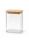 Rectangular Bamboo Lid Glass Jar 12X8X15 cm - 2