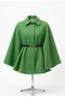 Cloak Poncho with Belt Length 77cm Wool Cloak 2026002 Green