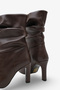 Malira Women's Ruched Detail Pointed Toe Heeled Boots Brown - 4
