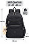 Crinkle Fabric Multi-Compartment School Backpack – Middle School High School College Daily Bag - 3