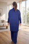 Gold Button Detail Polo Neck Tunic Elastic Waist Pants Plus Size Mercherized Suit - 6