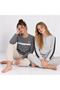Young Women's Cotton Collared Buttoned Long Sleeve Pocketed Gift 2-Piece Top and Bottom Pajama Set Al507
