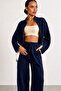 Oversized Knitwear Jacket Trousers Zippered Suit Shirt Detailed Comfortable Fit Size 36/46 Compatible - 3