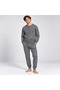 Men's Cotton Collared Buttoned Pocketed Gift Bundle and Dowry Set Dark Gray Color Pajama Set Al007 - 2