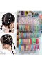 105 Pieces of Mixed Hair Braiding and Binding Rubber Bands in a Box