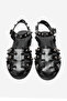 Women's ankle strap flat sandals genuine leather zy 4180 black - 4