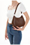 Women's Genuine Leather Model Brown Baguette Shoulder Bag Bagi