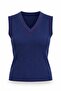 Navy Blue V-Neck Sleeveless Knitwear