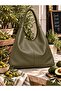 Women's Khaki Large Size Shoulder Tote Bag Large Volume - 2