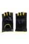 Fingerless Women's Leather Gloves (Black&Blue) - 3
