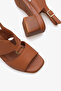 Hazel Women's Genuine Leather Heeled Sandals - Tan - 3