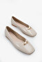 Diena Women's Ballerinas with Buckle Accessories - Beige - 2