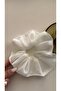 Elastic Buckle White Fabric Scrunchie Buckle, Chiffon Hair Elastic with Pendant