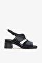 Hazel Women's Genuine Leather Heeled Sandals - Black - 2