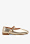 Giela Women's Genuine Leather Ballerinas - Gold