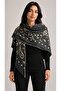 Patterned Double-Sided Knitwear Triangle Shawl - 2