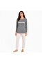 Women's Cotton Collared Buttoned Pocketed Gift Bundle and Dowry Set Gray Melange Color Pajama Set Al50 - 3