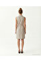 Straight Jacket Collar Sleeveless Dress - 6