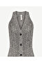 Cropped Pad V-Neck Sleeveless Sweater - 6