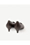 V-Cut Leather Low-Heeled Shoes - 3