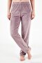 Crew Neck Soft Textured Shiny Velvet Pajama Set Women's Pajama Set 6094209 - 4