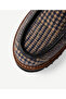 Houndstooth Patterned Fabric Laced Flat Shoes - 5