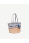 Jute Bag with Denim Detail - 2