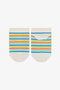 Boys' Striped Seagull Bird Patterned 3 Pairs of Booties Socks - 4
