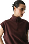 Brown Nura Half-Zip Short Sleeve Sweatshirt - 3