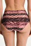 Cesira Drawstring Closure Zebra Patterned Glittery Mid-Waist Bikini Bottom - 2
