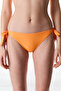 Orange Aisha Textured Mid-Waist Bikini Bottom