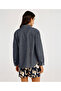 Long Sleeve Denim Shirt with Slit Detail - 3