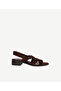 Cross-Strapped Short Heels Suede Sandals