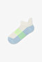 Boy's Neon Green Blue Geometric Patterned Cotton 3 Pairs Booties Socks - 4