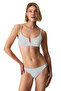 Point Stylish Polka Dot Patterned Textured Mid-Waist Bikini Bottom - 4