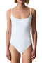 White Ava Textured Swimsuit - 3