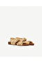 Double Band Buckled Straw Sandals - 3