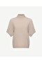 Wool Cashmere Wide Stand Collar Short Sleeve Sweater - 6