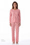 Pink Berry Polka Dot Patterned Long Sleeve Pajama Set