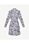 Straight Jacket Collar Long Sleeve Dress - 6
