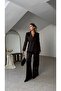 Buttoned Sleeve, Front Veer Detail, Lined Jacket and Trousers Set - 2